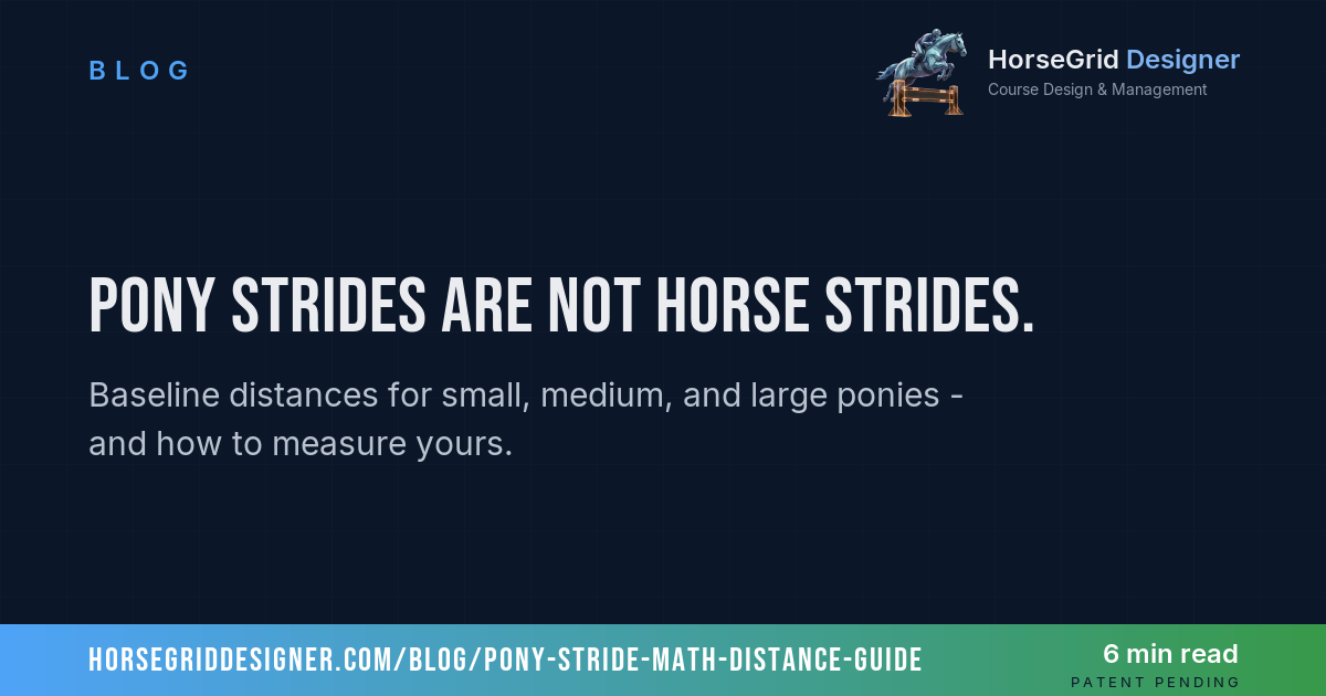 Distance Meter Cover Pony Stride Chart: Show Jumping Distances for Small, Medium & Large Ponies